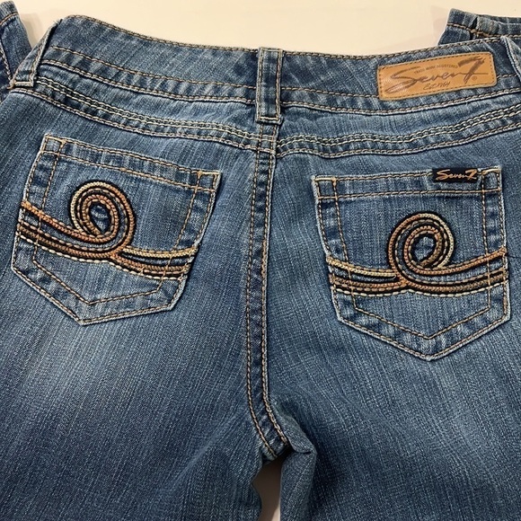 Seven7 Jeans Crop Ankle Jeans Capri Pants Medium Blue Wash Size 4 - Picture 7 of 14